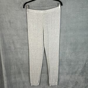 Eberjay Pajama Pants Womens Medium Gray Ribbed Jogger Pullon Stretch Comfort PJs